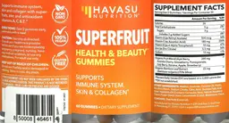 Label for Superfruit Health & Beauty Gummies
