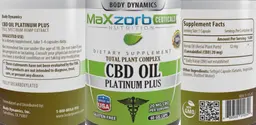 Label for CBD Oil Platinum Plus