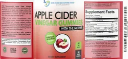 Label for Apple Cider Vinegar Gummies with the Mother