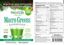 Label for Macro Greens