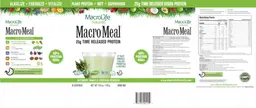 Label for MacroMeal Ultimate Vanilla Protein Powder