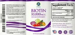 Label for Biotin 10,000 mcg