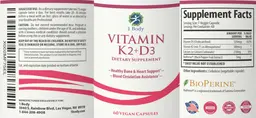 Label for Vitamin K2 + D3