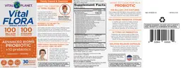 Label for Vital Flora Advanced Biome Probiotic 