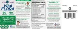 Label for Vital Flora Adult 55+ Daily Probiotic