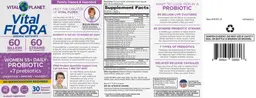 Label for Vital Flora Women 55+ Probiotic