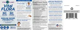 Label for Vital Flora Immune Biome Probiotic