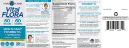 Label for Vital Flora Men's Daily Probiotic