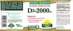 Label for Super Strength D3-2000 IU