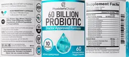 Label for 60 Billion Probiotic