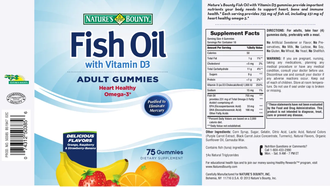 Label for Fish Oil With Vitamin D3