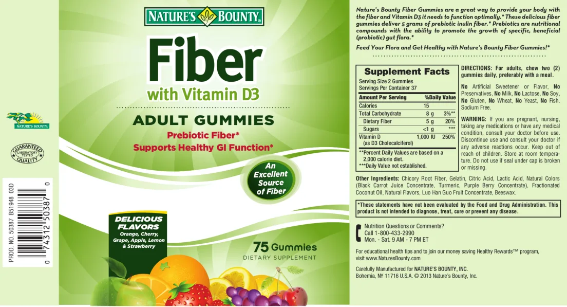 Label for Fiber With Vitamin D3