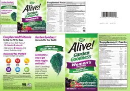 Label for Alive! Garden Goodness Women's Multivitamin