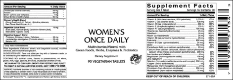Label for Women's Once Daily