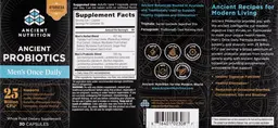 Label for Ancient Probiotics Men's Once Daily