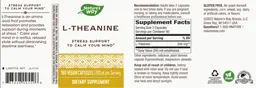 Label for L-Theanine 200 mg