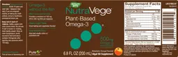 Label for NutraVege Plant-Based Omega-3 500 mg Strawberry Orange Flavored