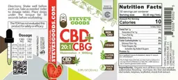 Label for CBD + CBG Watermelon 1000 mg