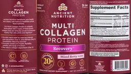 Label for Multi Collagen Protein Recovery Mixed Berry Flavor
