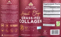 Label for Ancient Origins Grass-Fed Collagen Honey Vanilla
