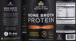 Label for Bone Broth Protein Chocolate