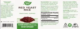 Label for Red Yeast Rice 600 mg
