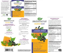 Label for Sambucus HoneyBerry Cough Syrup