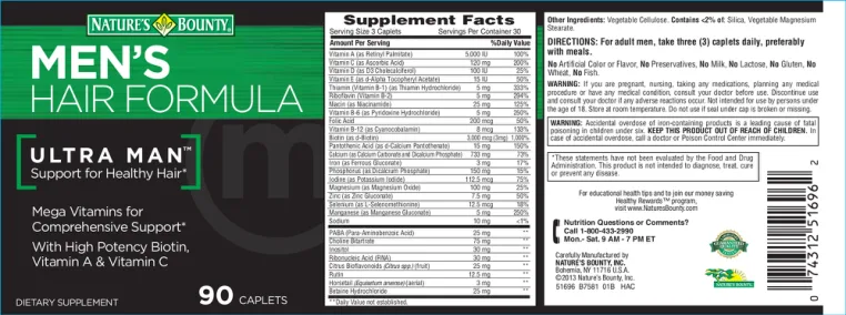 Label for Men's Hair Formula
