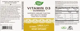 Label for Vitamin D3 Gummies 2,000 IU (50 mcg) Mixed Fruit Flavored