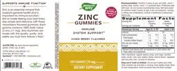 Label for Zinc Gummies 11 mg Mixed-Berry Flavored