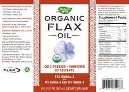 Label for Organic Flax Oil