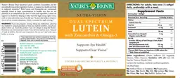 Label for Dual Spectrum Lutein with Zeaxanthin & Omega-3