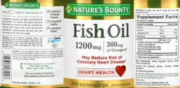 Label for Fish Oil 1200 mg