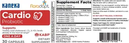 Label for Floradapt Cardio Probiotic