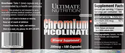 Label for Chromium Picolinate 200 mcg