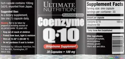 Label for Coenzyme Q-10 100 mg