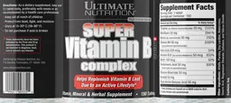 Label for Super Vitamin B Complex