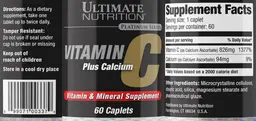 Label for Vitamin C plus Calcium