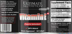 Label for Vitamin E