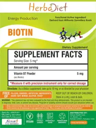 Label for Biotin Powder
