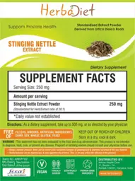 Label for Stinging Nettle Extract Powder