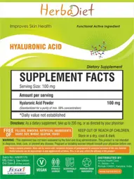 Label for Hyaluronic Acid Powder