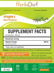 Label for Vitamin E with Mixed Tocopherols Powder