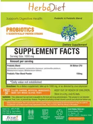 Label for Probiotics 5 Scientifically Proven Strains Powder