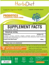 Label for Probiotics 10 Scientifically Proven Strains Powder