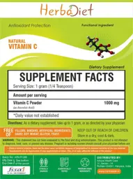 Label for Natural Vitamin C Powder