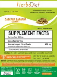Label for Cascara Sargada Extract Powder