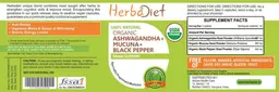 Label for Organic Ashwagandha + Mucuna + Black Pepper