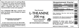 Label for L-Theanine 200 mg
