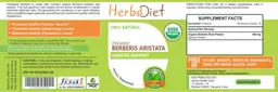 Label for Organic Berberis Aristata
